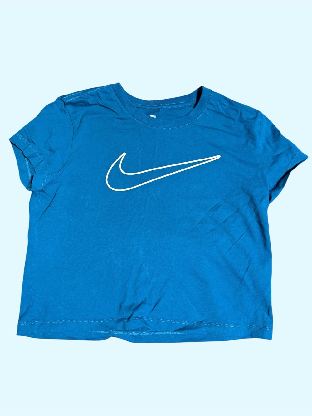Nike Women's Green Abyss Logo Crop T-Shirt S - Picture 2 of 6